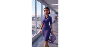 Delta Airlines flight attendant at the airport